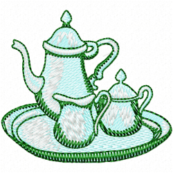 Teapots Embroidery Design 8 Teapots Embroidery Design 8